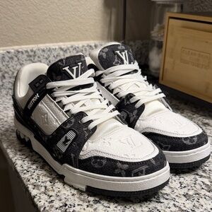 Louis Vuitton Monogram Black and White Sneakers